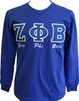 Buffalo Dallas Zeta Phi Beta Embroidered T-Shirt [Long Sleeve - Blue]