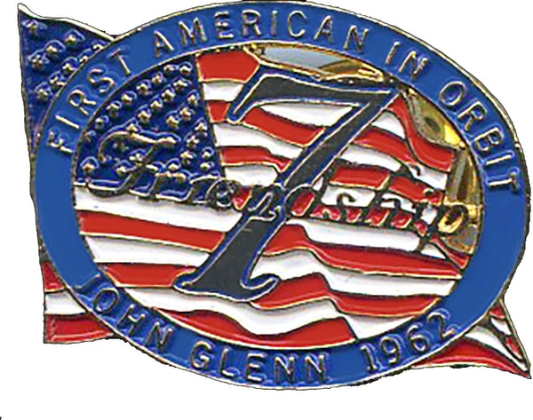 NASA Glenn Friendship 7 Flag Lapel Pin [Gold]