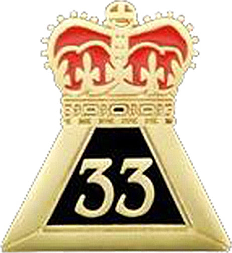 33rd Degree Crown Lapel Pin [Gold]