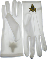 Mason Emblem Mens Ritual Gloves [White/Gold]