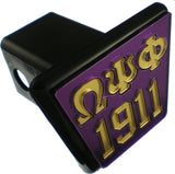 Omega Psi Phi 1911 Trailer Hitch Cover [Purple/Gold]