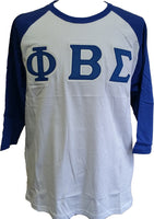 Buffalo Dallas Phi Beta Sigma Baseball T-Shirt [3/4 Sleeve - White]