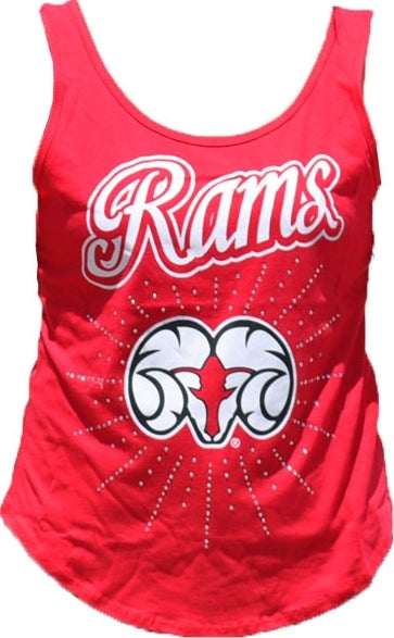 Big Boy Winston-Salem State Rams Rhinestone Ladies Tank Top [Red]