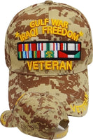 Gulf War Iraqi Freedom Veteran Ribbons Mens Cap [Desert Digital]