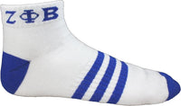 Zeta Phi Beta Striped Pair Ladies Ankle Socks [White]