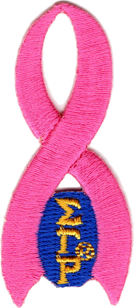 Sigma Gamma Rho Pink Ribbon Iron-On Patch [Pink]