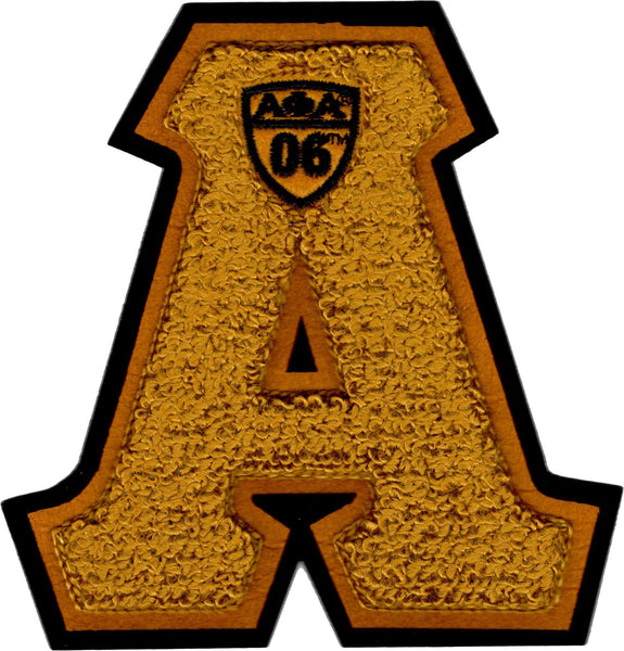 Alpha Phi Alpha Letter Shield Chenille Sew-On Patch [Gold]