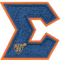 Sigma Gamma Rho Letter Shield Chenille Sew-On Patch [Blue]