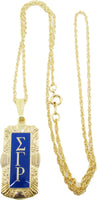 Sigma Gamma Rho Antique Filigree Pendant With Chain [Gold]