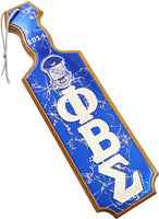 Phi Beta Sigma Raised Mirror Letters & Crest Domed Wood Paddle [Brown]