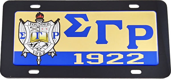 Sigma Gamma Rho Domed Crest Tag License Plate [Black]