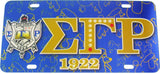 Sigma Gamma Rho Printed Crest License Plate [Blue]