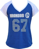 Big Boy Fayetteville State Broncos S2 Rhinestone Ladies Tee [Royal Blue]