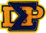 Sigma Gamma Rho Stack Letters Chenille Sew-On Patch [Gold]