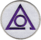 Mason Circle of Perfection Symbol Round Iron-On Patch [White]