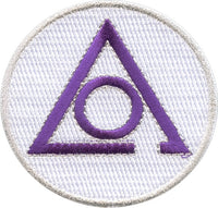 Mason Circle of Perfection Symbol Round Iron-On Patch [White]