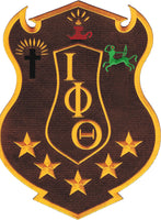 Iota Phi Theta Shield Emblem Iron-On Patch [Brown]