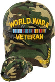 World War II Veteran Ribbon Shadow Mens Cap [Baseball Cap - Woodland Camouflage]