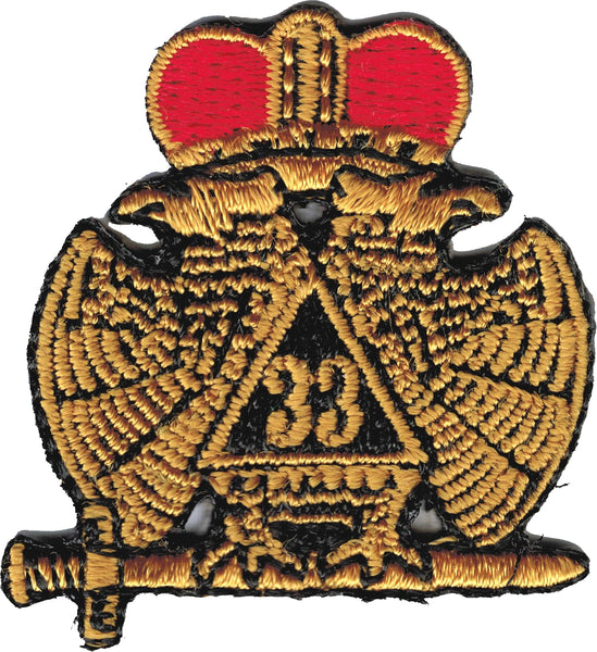 33rd Degree Wings Down Emblem Iron-On Patch [Gold]