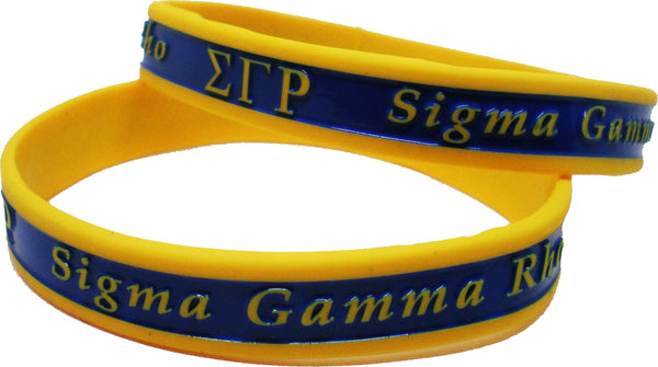 Sigma Gamma Rho 2-Tone Color Silicone Bracelet [Gold]