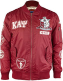 Big Boy Kappa Alpha Psi Divine 9 S1 Bomber Flight Mens Jacket [Crimson Red]