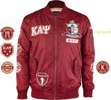 Big Boy Kappa Alpha Psi Divine 9 S1 Bomber Flight Mens Jacket [Crimson Red]