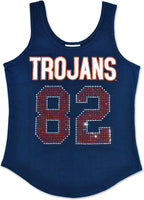 Big Boy Virginia State Trojans S2 Rhinestone Ladies Tank Top [Navy Blue]