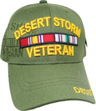 Desert Storm Veteran Ribbons Shadow Mens Cap [Baseball Cap - Olive Green]