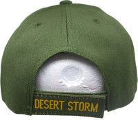 Desert Storm Veteran Ribbons Shadow Mens Cap [Baseball Cap - Olive Green]