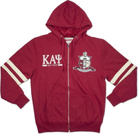 Big Boy Kappa Alpha Psi Divine 9 Mens Zip-Up Hoodie Jacket [Crimson Red]