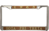 Iota Phi Theta 1963 Metal License Plate Frame [Brown]