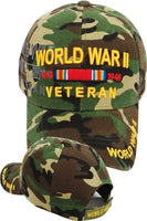 World War II 1941-1945 Ribbons Shadow Mens Cap [Baseball Cap - Woodland Camouflage]