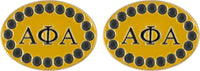 Alpha Phi Alpha Crystal Oval Cuff Links [Gold]