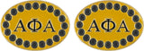 Alpha Phi Alpha Crystal Oval Cuff Links [Gold]