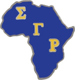 Sigma Gamma Rho Africa Shaped Lapel Pin [Silver]