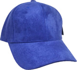 Plain Faux Suede Leather Mens Baseball Cap [Curved Bill - Royal Blue]