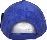 Plain Faux Suede Leather Mens Baseball Cap [Curved Bill - Royal Blue]