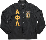 Big Boy Alpha Phi Alpha Divine 9 Waterproof Mens Coach/Line Jacket [Black]