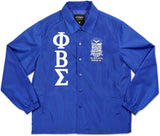 Big Boy Phi Beta Sigma Divine 9 Waterproof Mens Coach/Line Jacket [Royal Blue]