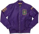 Big Boy Omega Psi Phi Divine 9 S2 Bomber Flight Mens Jacket [Purple]