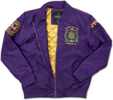 Big Boy Omega Psi Phi Divine 9 S2 Bomber Flight Mens Jacket [Purple]