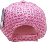 Plain Air Mesh Curved Bill Mens Cap [Baseball Cap - Pink]