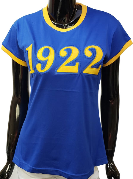 Buffalo Dallas Sigma Gamma Rho 1922 Ringer T-Shirt [Short Sleeve - Blue]