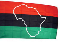 African American Africa Map Outline Flag [Red/Black/Green]