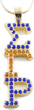 Sigma Gamma Rho Drop Letter Crystal Pendant With Chain [Gold]