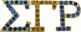 Sigma Gamma Rho Austrian Crystal Lapel Pin [Gold/Blue/Gold]