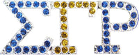 Sigma Gamma Rho Austrian Crystal Lapel Pin [Silver/Blue/Gold]