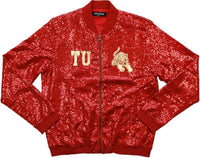 Big Boy Tuskegee Golden Tigers Ladies Sequins Jacket [Crimson Red]