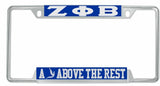 Zeta Phi Beta A Dove Above The Rest License Plate Frame [Decal Visible Frame - Blue/Silver]