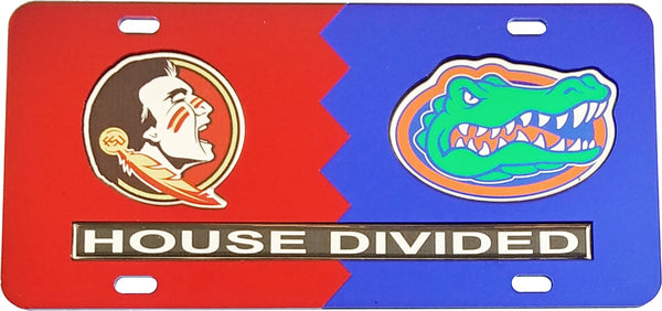 Florida State + Florida House Divided Split License Plate Tag